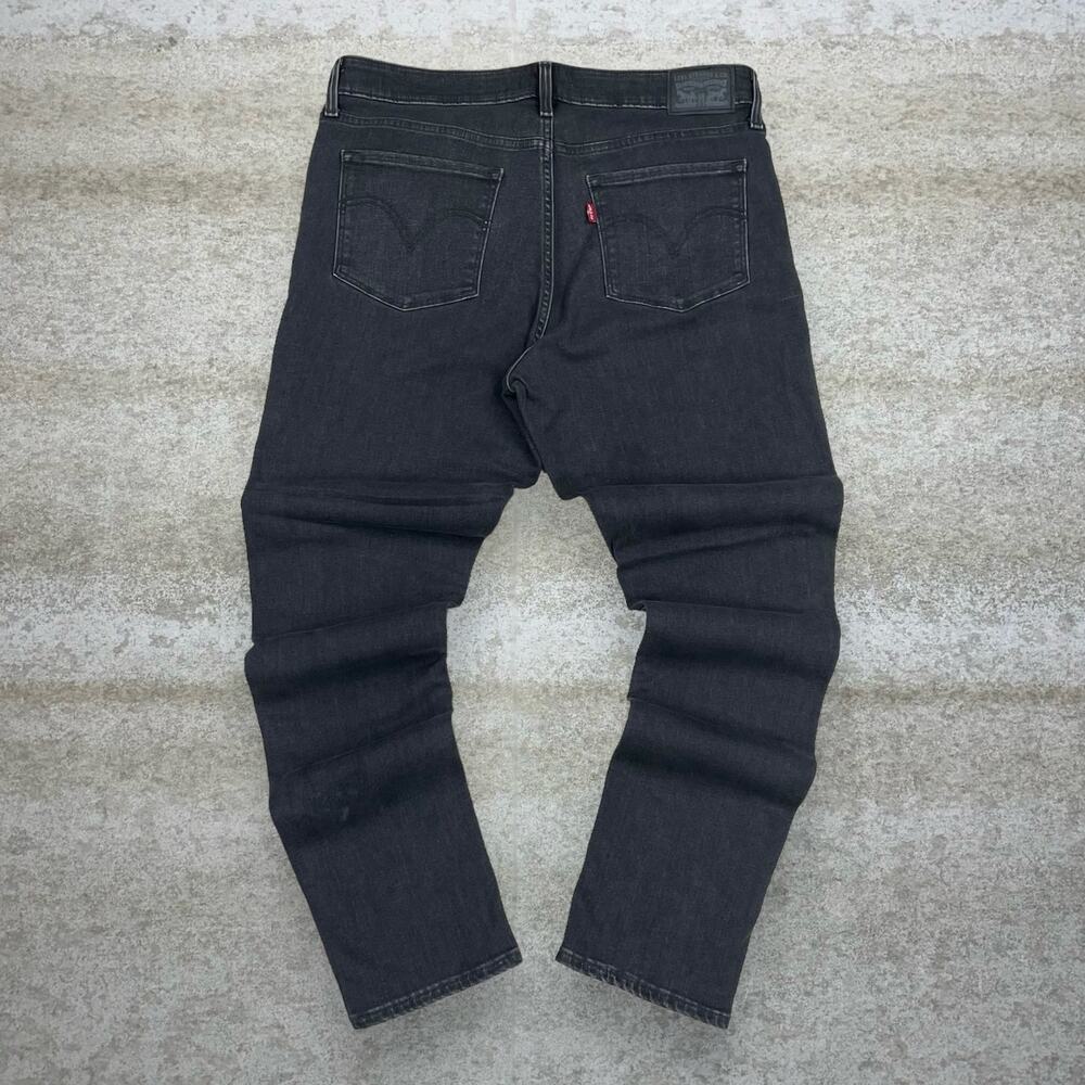 Vintage Y2K Levis Jeans 32x30 Mid Rise Skinny Jet Black Denim Subtle Logo